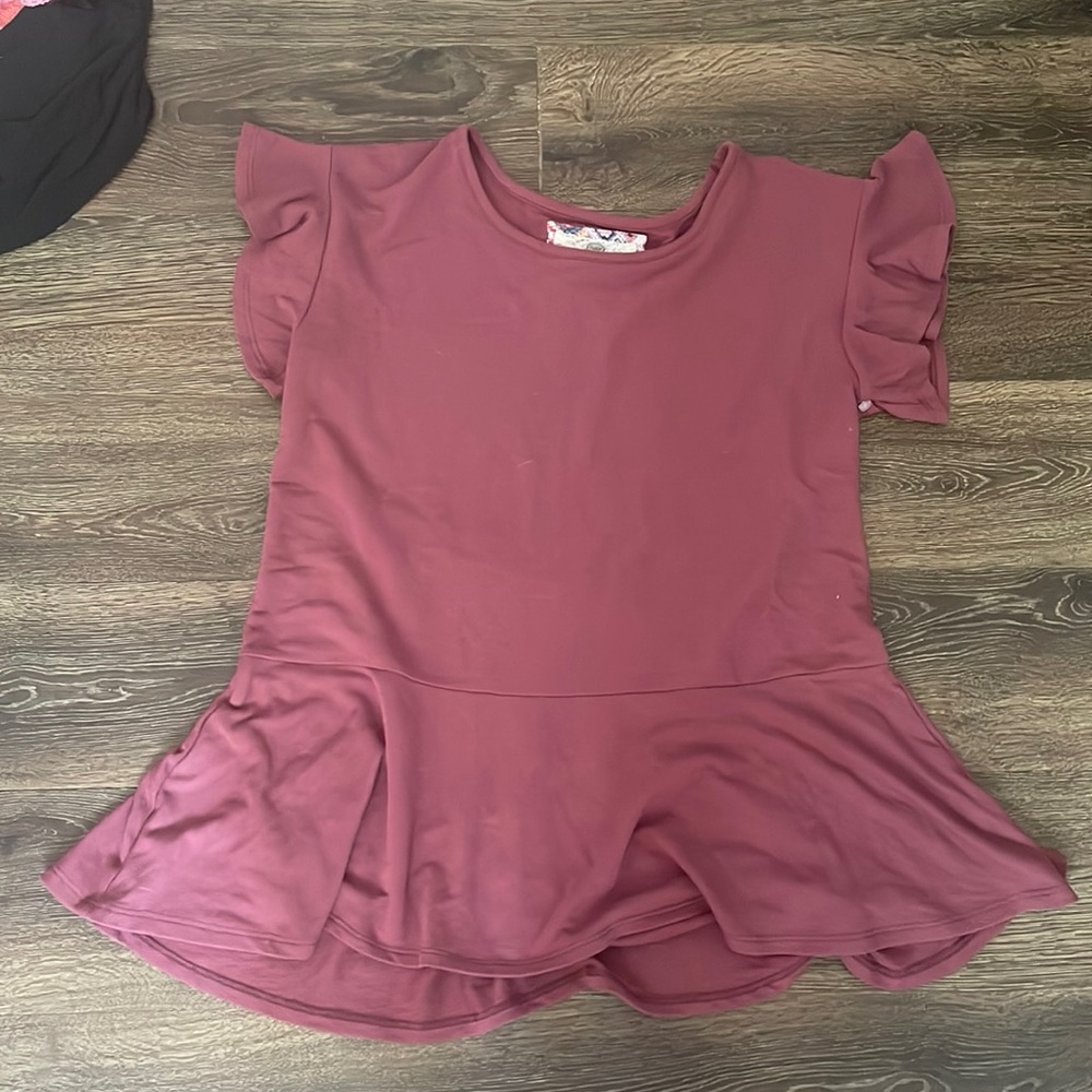 Cupio Plum Peplum Top